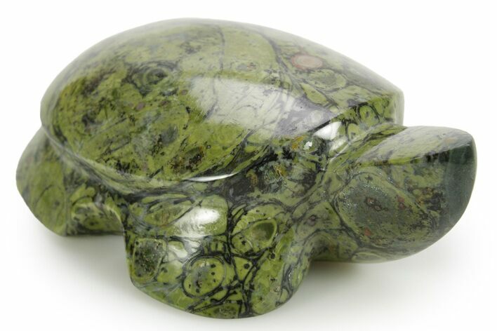 Carved Rainforest Jasper (Rhyolite) Turtle - Australia #373627